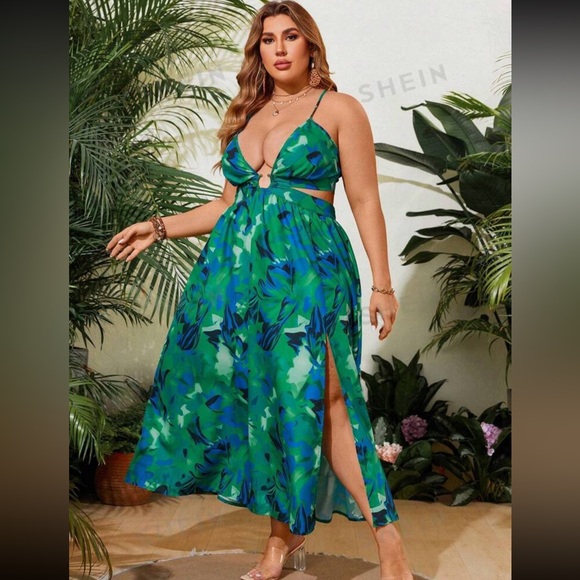 (Fits like XL) Vacation maxi backless dress - Picture 3 of 3
